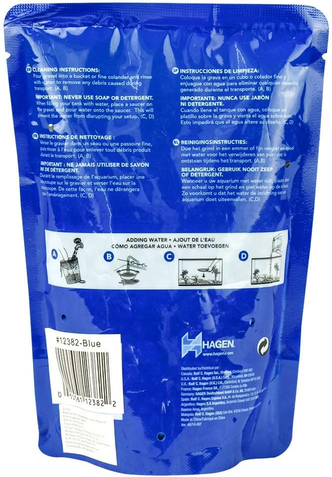 Marina Blue Aquarium Gravel – 1 lb. Epoxy-Coated Decorative Substrate for Fish Tanks