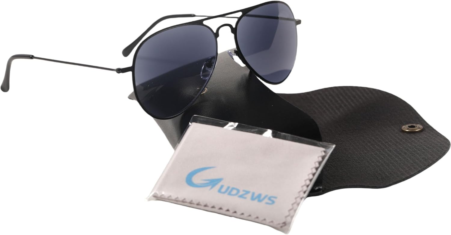 Unisex Aviator Full Lens Reading Sunglasses – Stainless Steel UV Protection with Power Lenses for Outdoor Reading