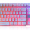 Rii RK100+ USB Wired Gaming Keyboard – Rainbow LED Backlit, Ultra-Slim Ergonomic Design with Multimedia Keys for PC & Laptop