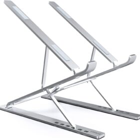 Ergonomic Aluminum Laptop Stand – Portable, Adjustable, & Heat-Dissipating Holder for 10-17 Inch Notebooks & Tablets