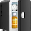 Antarctic Star 4L Mini Fridge - Portable Cooler & Warmer for Skincare, Cosmetics, Beverages & Food - AC/DC 12V Car, Home, Office & Dorm - Black