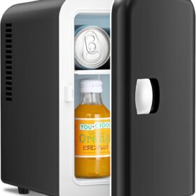 Antarctic Star 4L Mini Fridge - Portable Cooler & Warmer for Skincare, Cosmetics, Beverages & Food - AC/DC 12V Car, Home, Office & Dorm - Black