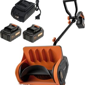 HEYWORK Cordless Snow Shovel, 20V Battery Powered Snow Thrower with Dual 4.0Ah Batteries and Charger, 13-Inch Electric Snow Blower with Adjustable Chute and Directional Plate