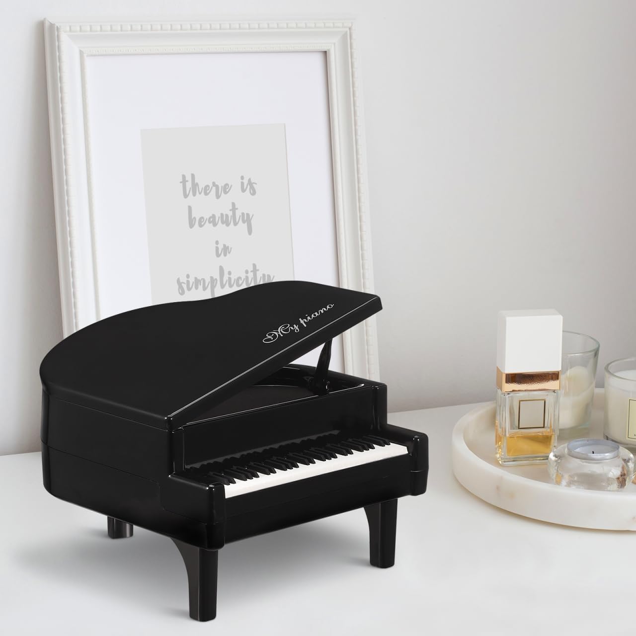 Elegant Grand Piano Piggy Bank – Musical Sculpture & Office Décor Keepsake