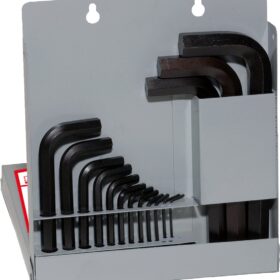 Eklind 10115 Hex-L Key Allen Wrench Set (15-Piece, SAE Inch Sizes 0.050"-3/16") - Industrial Grade Steel Short Arm Hex Keys in Metal Storage Box