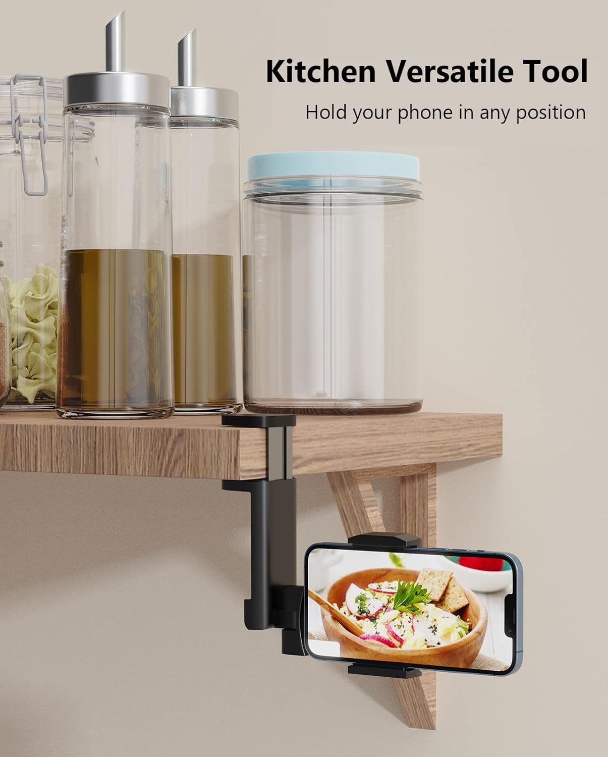 MiiKARE Airplane Travel Phone Mount – Universal Hands-Free Holder for Flight Tray Tables, Desks & Luggage – 360° Rotation & Portable Design