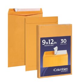 Columbian 9 x 12 Catalog Envelopes - Self Seal Closure, 28 lb Brown Kraft, 30 Count (COLO401)