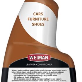 Weiman Leather Cleaner and Conditioner – 3-in-1 Formula to Clean, Restore, and Protect Furniture, Car Seats, and Accessories with UV Defense