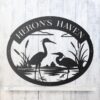 RealSteel Herons Monogram Metal Wall Art - Customized Coastal Egret & Crane Silhouette - Personalized Indoor & Outdoor Lake House Decor - Made in USA