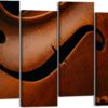 Viola Close-Up 4 Panel Canvas Wall Art - High Definition Modern Framed Prints - Ready to Home Decor for Living Room & Bedroom