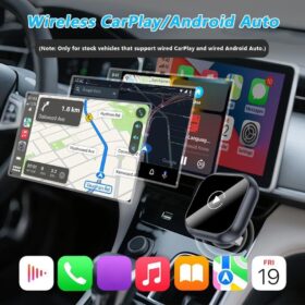Wireless CarPlay Adapter for Dacia Spring (2021-2026) | Convert Wired to Wireless CarPlay & Android Auto | USB & Type-C 2-in-1 Dongle by A-Gold