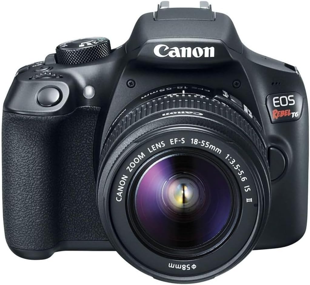 Canon EOS Rebel T6 DSLR Camera with 18-55mm Lens, WiFi & NFC (Renewed) - High-Definition 18MP Digital SLR Kit