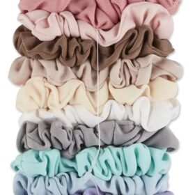 Scunci No-Damage Hair Scrunchies, Gentle Hold Elastic Ponytail Holders - 10 Piece Value Pack