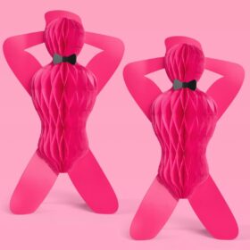 xo, Fetti Hot Pink Male Dancer Paper Accordion Decorations – 2 Pack, 7' | Bachelorette Party Supplies, Gag Gifts & Bridal Shower Favors