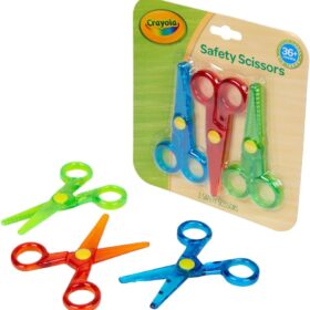 Crayola My First Safety Scissors – 3-Pack Blunt Tip Training Scissors for Toddlers, Self-Correcting Arts & Crafts Supplies for Right & Left Handed Kids