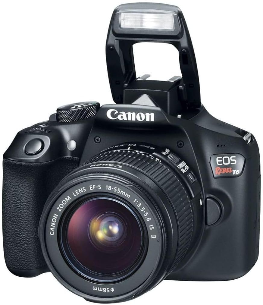 Canon EOS Rebel T6 DSLR Camera with 18-55mm Lens, WiFi & NFC (Renewed) - High-Definition 18MP Digital SLR Kit
