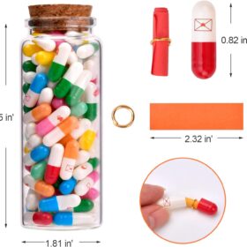 Romantic Message in a Bottle Gift Set – 100-PC DIY Capsule Love Notes for Valentine’s Day, Birthdays & Anniversaries – Creative Couples Gifts for Him & Her