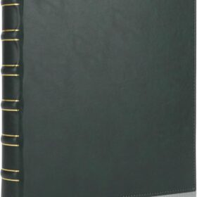 LETVPVOW Vintage 1 Inch D-Ring Binder - Premium Leather Hardcover Notebook Organizer for Office, School & Home - Elegant Dark Green