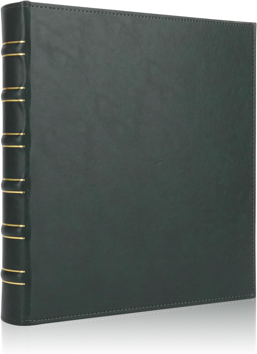 LETVPVOW Vintage 1 Inch D-Ring Binder - Premium Leather Hardcover Notebook Organizer for Office, School & Home - Elegant Dark Green
