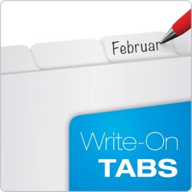 Oxford 8-Tab Write-On Binder Dividers – 10 Sets (80 Total) | 3 Hole Punched, 1/8 Cut Index Tabs for School & Office