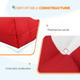 EAGLE PEAK Red Mushroom Tufted Outdoor Chair Cushions (Set of 2) – 42'' x 21'' Water-Repellent High-Density Patio Seat and Back Pads with Ties