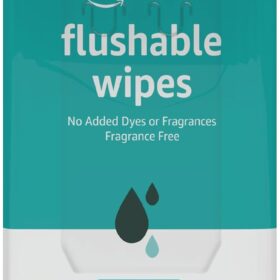 Amazon Basics Flushable Adult Wipes, Fragrance-Free, 126 Count (3 Packs of 42) – Gentle & Septic Safe