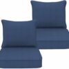 Goodgoods Navy Blue Deep Seat Patio Cushions - 22x24 Inch Set of 2 - Resilient Foam, Water & UV Resistant Outdoor & Indoor Furniture Cushions