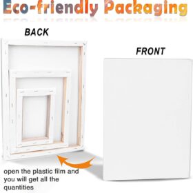 3-Pack Stretched Canvas for Painting – Multi-Size Artist Canvas Set (11x14, 8x10, 5x7) – Triple Primed Wooden Frames for Oil, Acrylic & Watercolor – Ideal for Kids, Students & Professionals