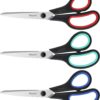 iBayam 8-Inch Heavy Duty Scissors – Ultra Sharp 3-Pack Multiplicity Set for Office, Home, Sewing & Crafts