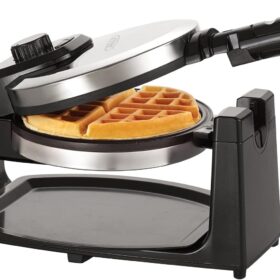 bella Classic Rotating Belgian Waffle Maker – Stainless Steel with Nonstick Plates, Adjustable Browning Control & Removable Drip Tray