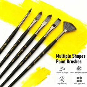 Professional Paint Brushes Set of 25 for Acrylic, Oil & Watercolor – Premium Synthetic Bristle Artist Kit with Portable Canvas Roll