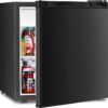 Antarctic Star 1.7 Cu.Ft Mini Fridge with Freezer Compact Refrigerator - Reversible Single Door, Adjustable Thermostat, Energy Efficient for Dorm, Office, Bedroom, and Kitchen - Black