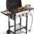 3-Burner 30,000 BTU Propane Gas Grill with Cast Iron Grates & Stainless Steel Griddle – Portable Outdoor BBQ with Folding Side Shelves