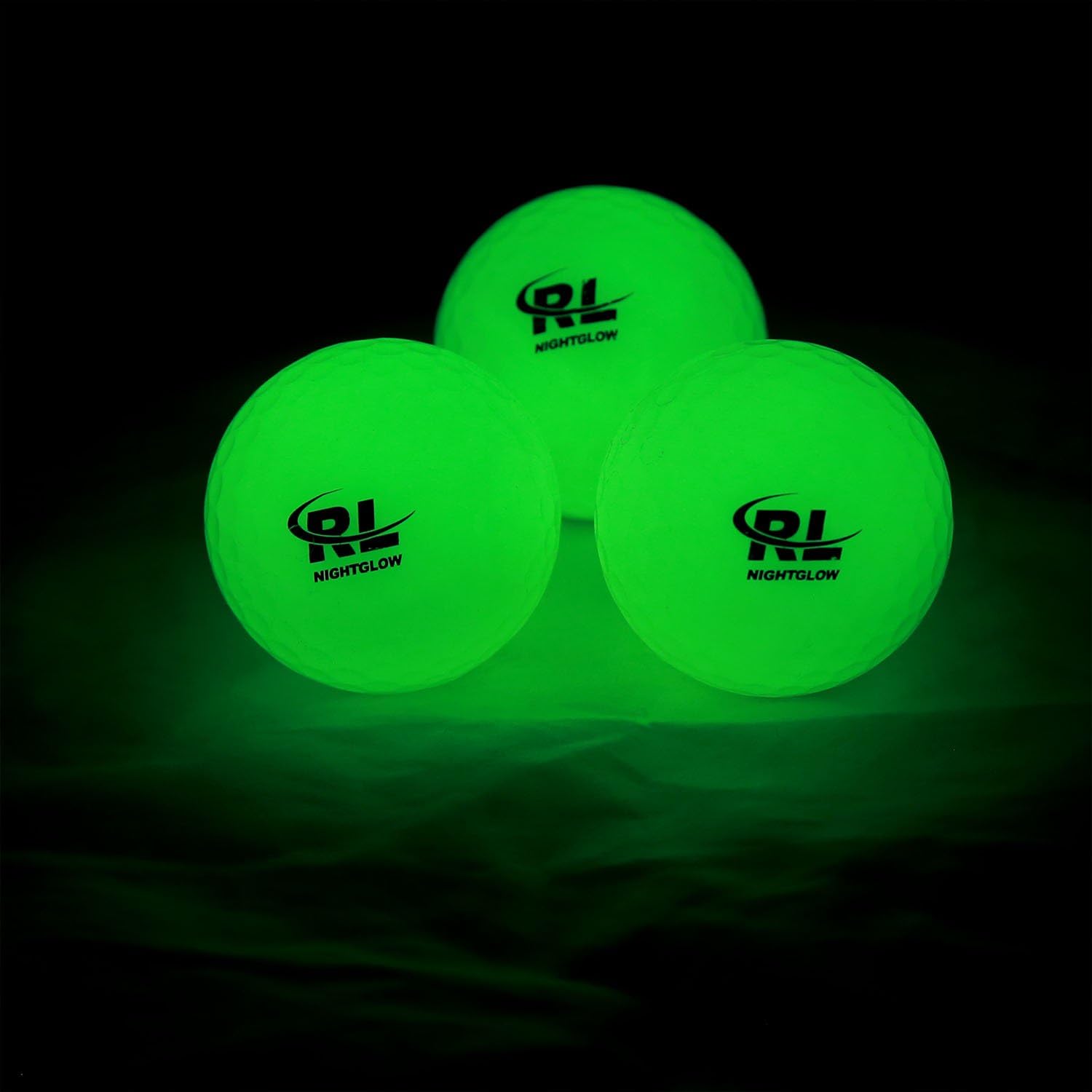 R&L Glow in The Dark Golf Balls – Premium UV-Rechargeable Night Golf Balls for Low Light Play – Includes 21 LED Flashlight