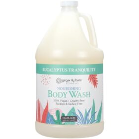 Ginger Lily Farms Botanicals Eucalyptus Body Wash - 1 Gallon (128 fl oz) Refill - 100% Vegan, Paraben & Sulfate Free Spa Formula with Aloe & Flaxseed