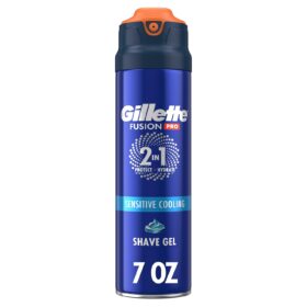 Gillette PRO 2-in-1 Shaving Gel for Men – Cool to Soothe, Hydrates & Protects – 7oz (ProGlide Sensitive Formula)