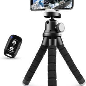Sensyne Flexible Phone Tripod with Wireless Remote & Phone Holder - Portable Mini Travel Stand for Vlogging, Live Streaming & Photography