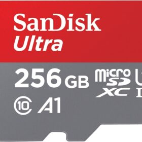 SanDisk 256GB Ultra microSDXC UHS-I Memory Card with Adapter, Up to 150MB/s, A1, Full HD - SDSQUAC-256G-GN6MA