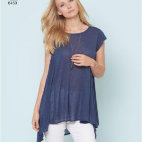 New Look Pattern 6453: Misses' Asymmetric Hem Knit Tops (Sizes 6-18)