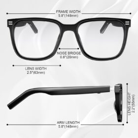 LVTEL Smart Glasses with Photochromic Lenses & Bluetooth 5.4 Audio - UV Protection, Blue Light Blocking, Hands-Free Calling, Voice Assistant Compatible for Men and Women
