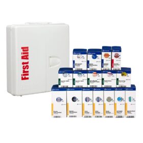 First Aid Only SmartCompliance 245-Piece OSHA First Aid Kit – Wall-Mountable Plastic Cabinet for 50 People