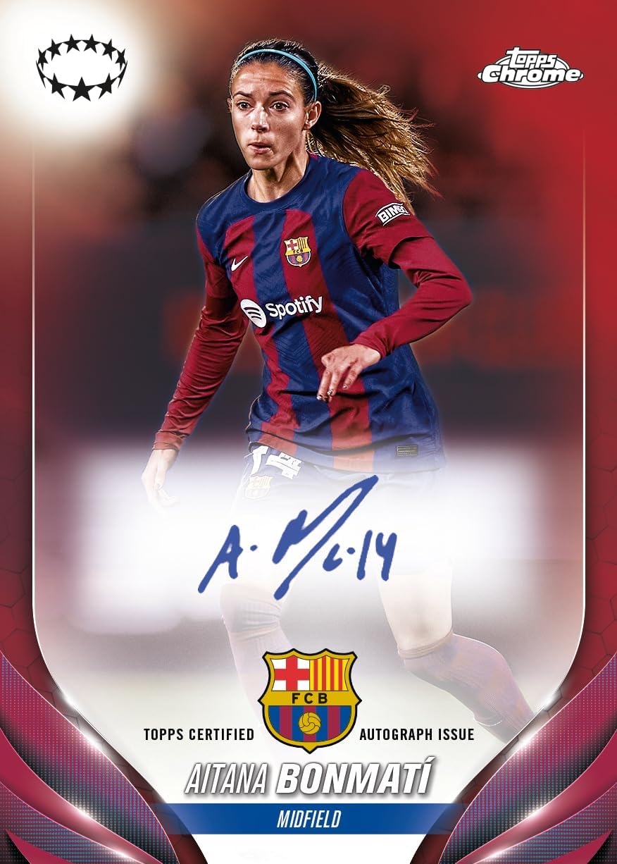 2023-24 Topps Chrome UEFA Women's Champions League Soccer Trading Cards Retail Box - 7 Packs