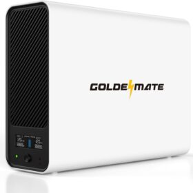 GOLDENMATE 1000VA/600W LiFePO4 UPS Battery Backup & Surge Protector | 10-Year Lifespan, Pure Sine Wave, Auto-Shutdown Port, LCD Display, 8 Outlets (White, 2025 Pro Version)