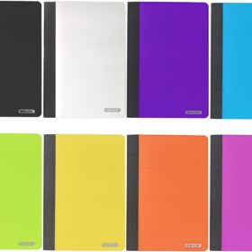 BAZIC 8-Pack Poly Cover Composition Notebooks | 80 Sheets College Ruled Lined Paper Journal | 5 x 7 Inch Durable Sewn Binding Notebooks for School, Office & Writing (Assorted Colors)
