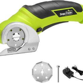 SnapFresh 4V Cordless Electric Scissors – Automatic Mini Box Cutter & Rotary Fabric Trimmer with Safety Lock (Green)