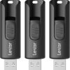 Lexar JumpDrive A30E 64GB 3-Pack USB Flash Drive, USB 3.2 Gen 1 Portable Storage, 100MB/s High-Speed Data Transfer for PC, Mac, and Laptops