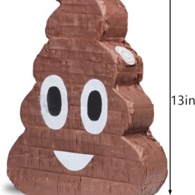 Giant Poop Pinata - Funny Pull String Party Decoration for Kids Birthdays, Cinco de Mayo & Fiesta Games