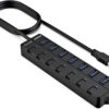 VEMONT 7-Port USB 3.0 Hub with Individual On/Off Switches - Ultra-Fast 5Gbps Data Transfer Splitter for PC, Laptop, MacBook - 4ft Extended Cable