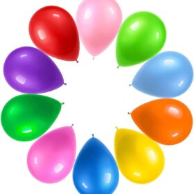 Prextex 300-Pack 12-Inch Party Balloons - 10 Vibrant Rainbow Colors, Premium Strong Latex for Helium or Air, Ideal for Birthday Decorations & Arches