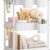 YASONIC 3-Tier Heavy Duty Metal Rolling Utility Cart with Lockable Wheels – White Mobile Storage Organizer with Hooks and Cups